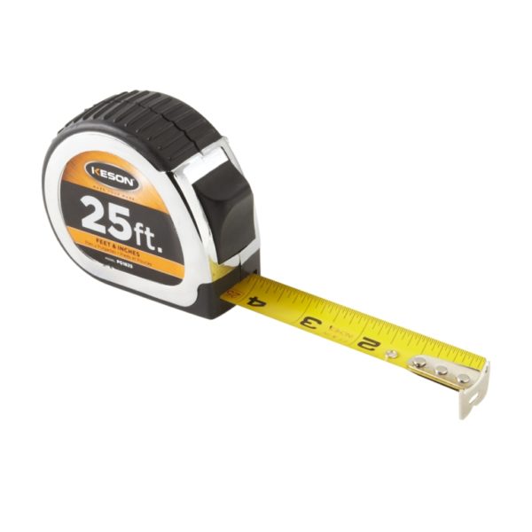 Tape, Pocket 25' Keson Inches-Chrome