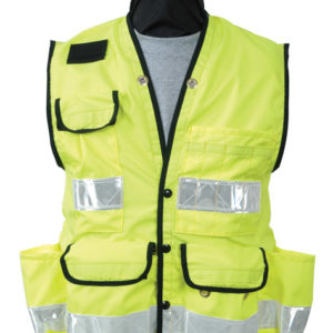 Vest, Flo Yellow, Stripes, Mesh Back, L